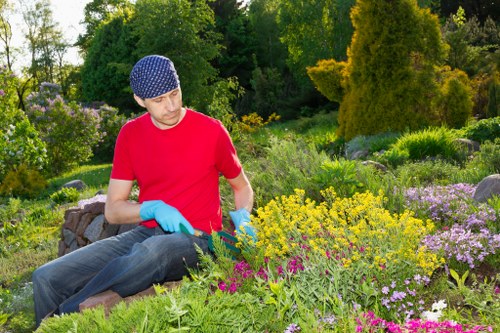 Small garden landscaping in Hendon with space-saving features